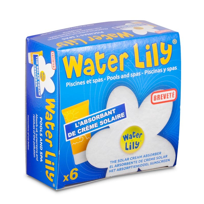 WATER LILY - 6 absorbants d'huiles, crèmes solaires et résidus de la pollution